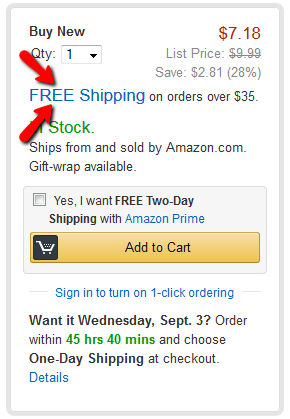 Amazon uses a free shipping threshold.
